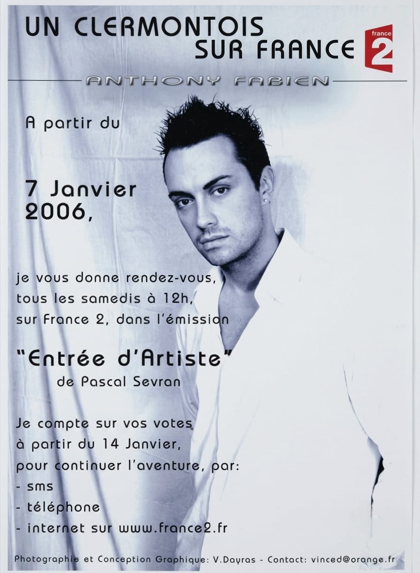 Affiche Anthony Fabien - Entrée d’Artistes de Pascal Sevran sur France 2, 2006