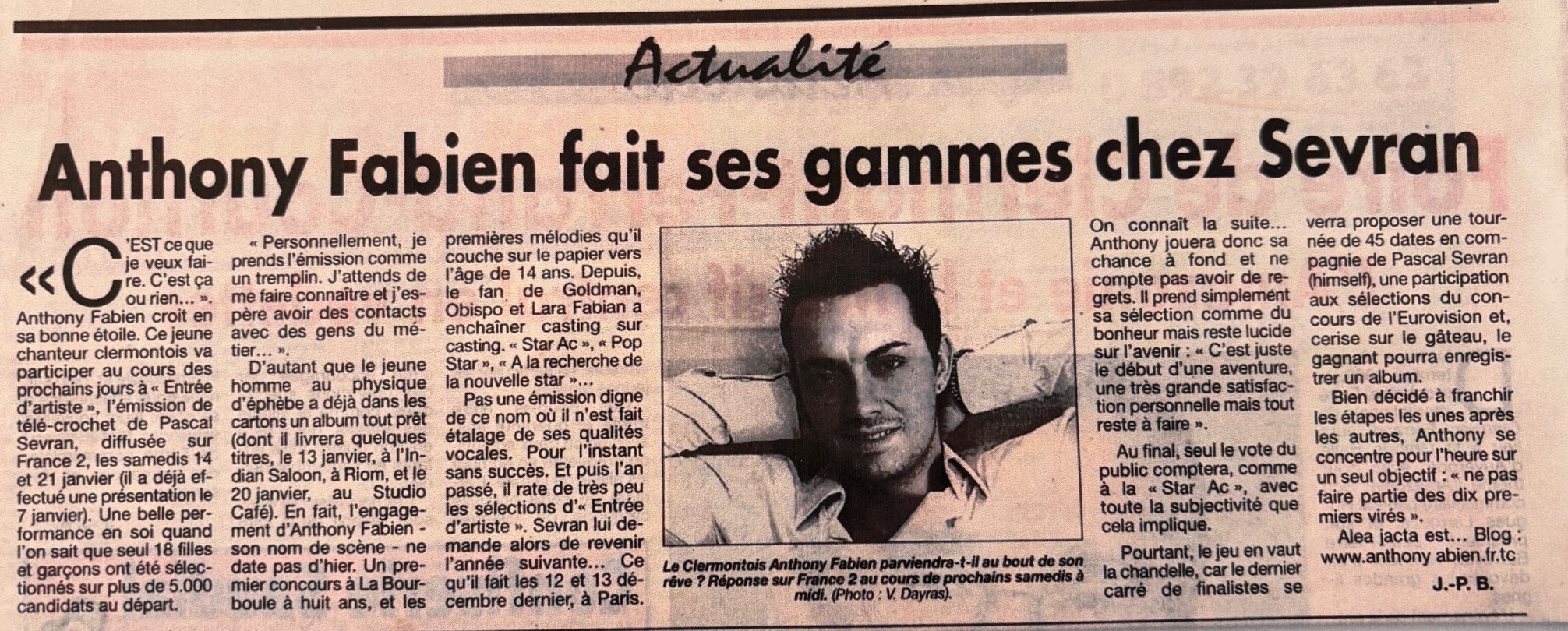 Article Anthony Fabien fait ses gammes chez Sevran